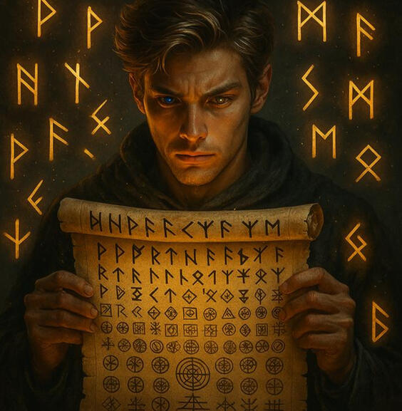 Elias reading scroll